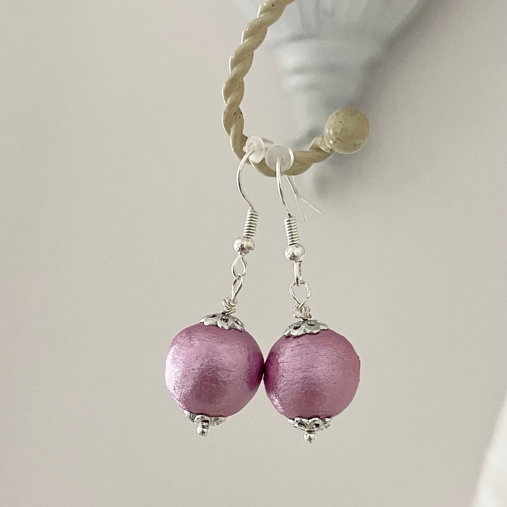 Fuchsia Ornament Ball Earrings